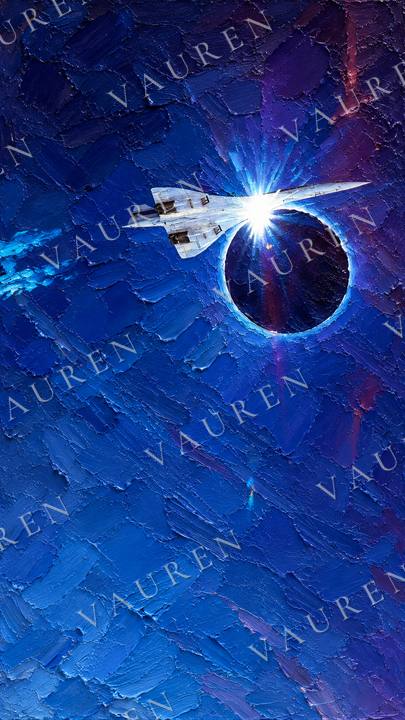 Concorde crossing a total eclipse — portrait wallpaper, Vauren Altitude pack