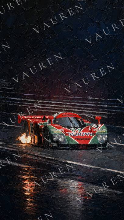 Midnight car wallpaper in oil painting style — portrait wallpaper, Vauren Midnight pack
