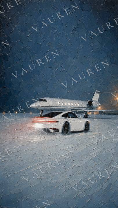 Midnight car wallpaper in oil painting style — portrait wallpaper, Vauren Midnight pack