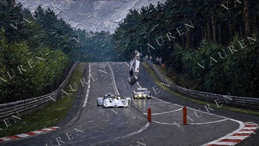 Midnight car wallpaper in oil painting style — landscape wallpaper, Vauren Midnight pack