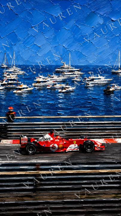 Formula 1 car by the Mediterranean — portrait wallpaper, Vauren Paddock pack