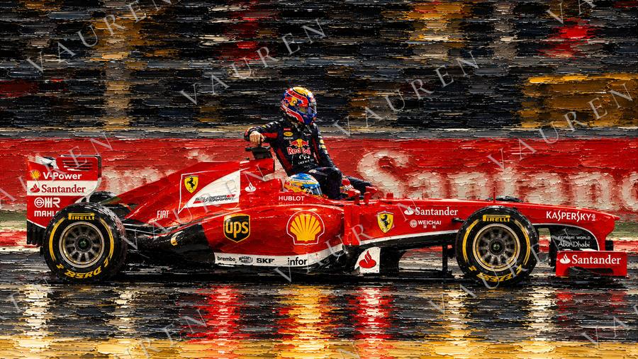 Formula 1 car in a sea of paint — landscape wallpaper, Vauren Paddock pack