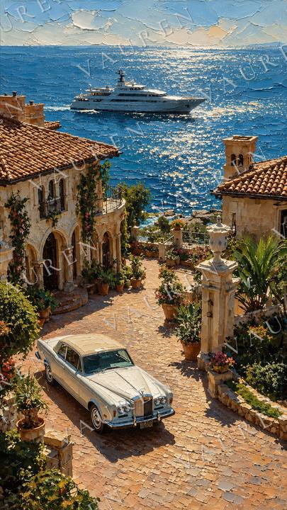 Mediterranean villa by the sea — portrait wallpaper, Vauren Riviera pack