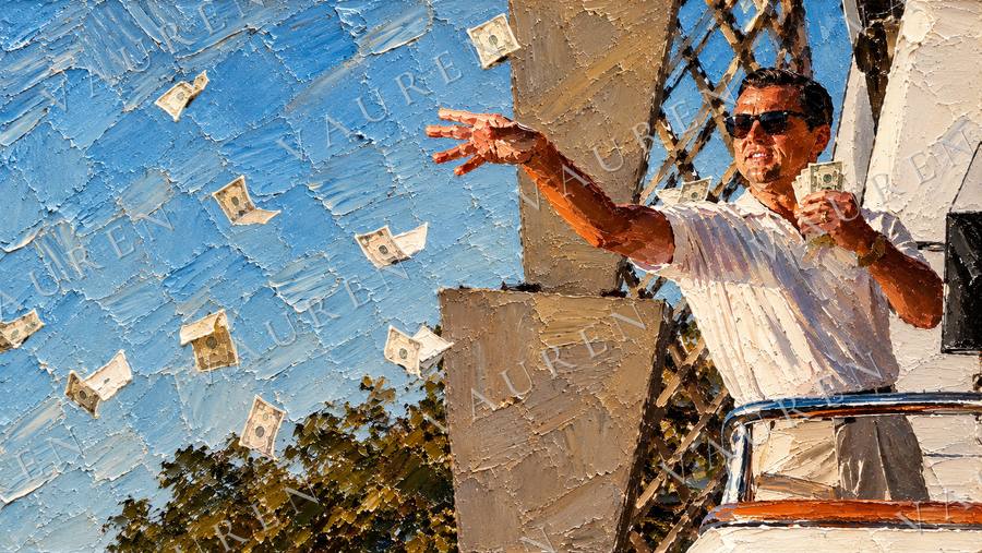 Man throwing banknotes on a yacht — landscape wallpaper, Vauren Riviera pack